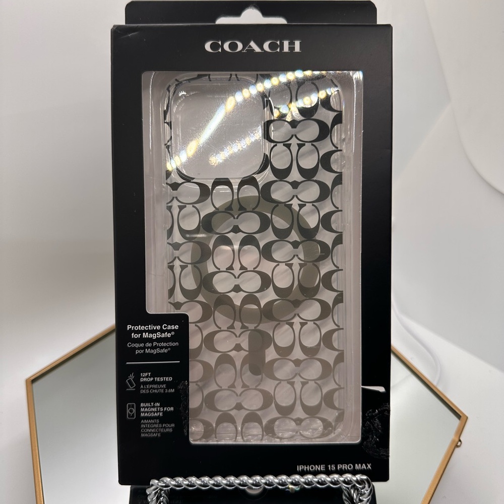 Coach Metallic Gray iPhone 15 Pro Max Case